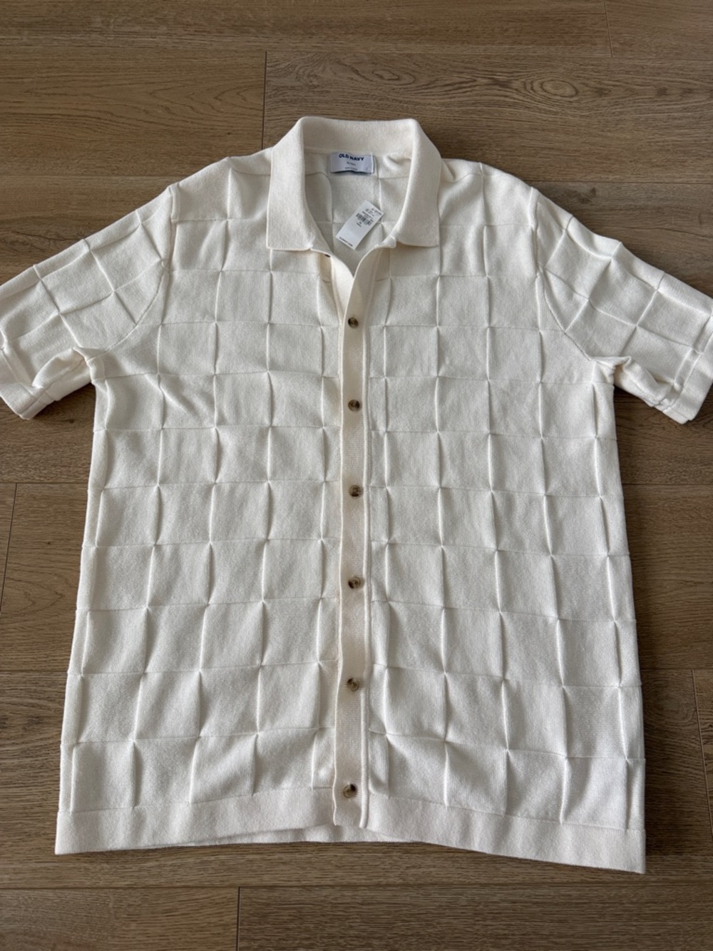 Old Navy Polo Shirt textured button-up Cotton Mens
